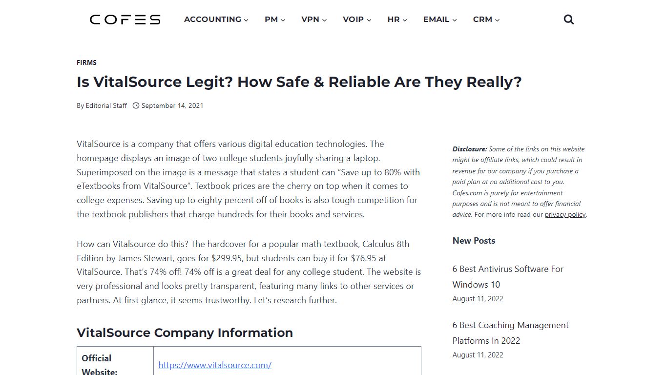 Is VitalSource Legit? How Safe & Reliable Are They Really? - COFES.COM